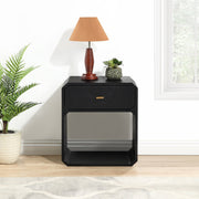 Parker Ash Veneer Nightstand in Black - 300Black-NS