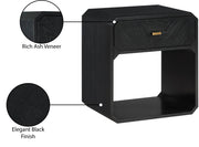 Parker Ash Veneer Nightstand in Black - 300Black-NS