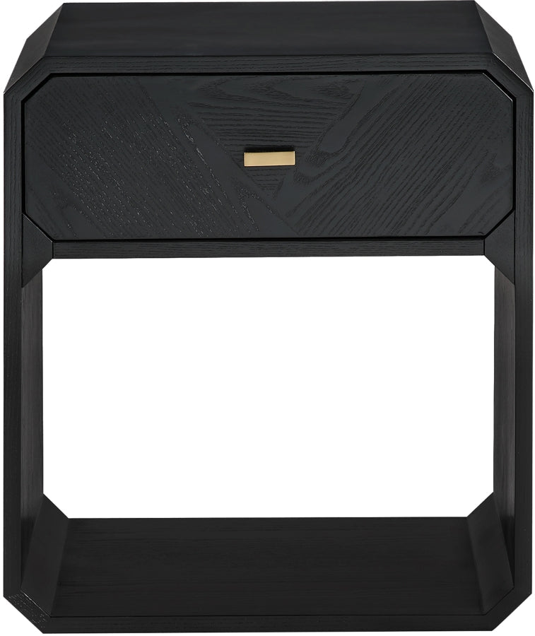 Parker Ash Veneer Nightstand in Black - 300Black-NS