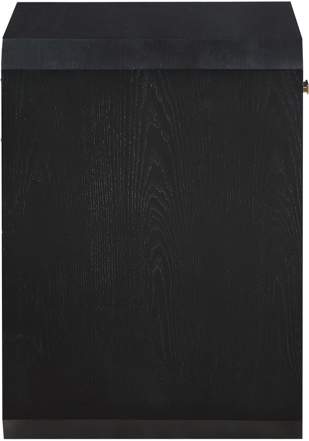 Parker Ash Veneer Nightstand in Black - 300Black-NS