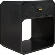Parker Ash Veneer Nightstand in Black - 300Black-NS