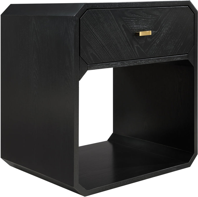 Parker Ash Veneer Nightstand in Black - 300Black-NS