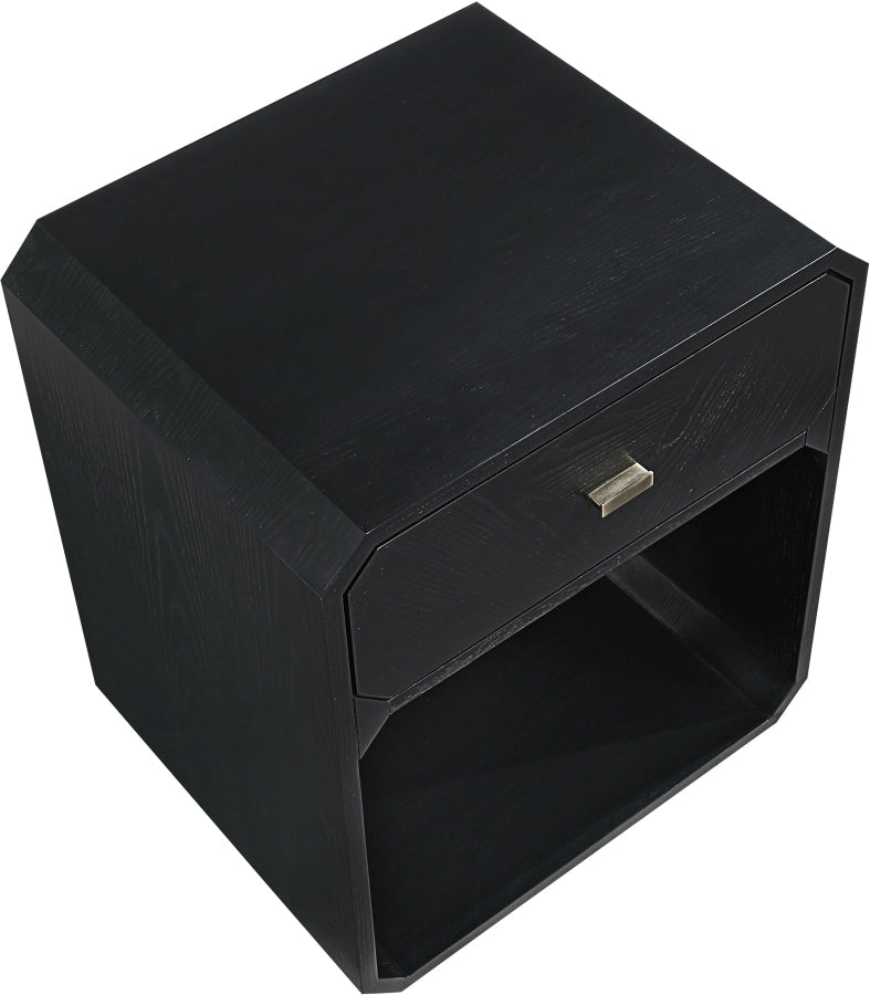 Parker Ash Veneer Nightstand in Black - 300Black-NS