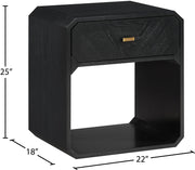 Parker Ash Veneer Nightstand in Black - 300Black-NS