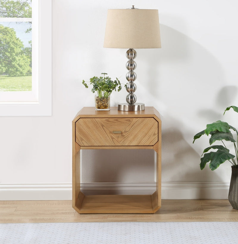 Parker Ash Veneer Nightstand in Natural - 300Natural-NS
