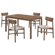 Parkridge 5-piece 59-inch Wood Dining Set Natural Walnut - 108561-S5