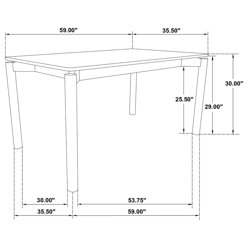Parkridge 59-inch Rectangular Dining Table White Washed - 108551