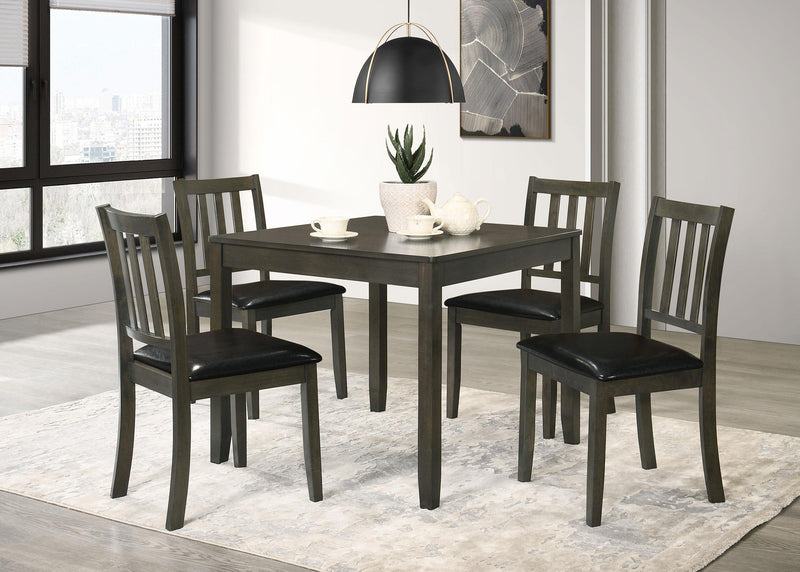 Parkwood 5-piece Square Dining Table Set Dark Ash Brown - 150410
