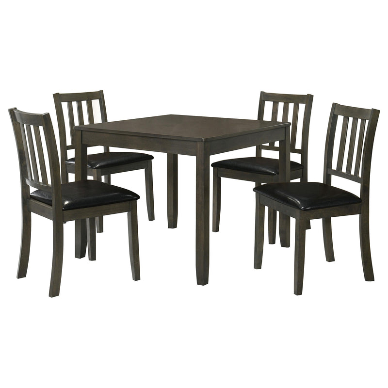 Parkwood 5-piece Square Dining Table Set Dark Ash Brown - 150410