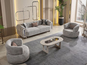 Parma 3-pieces (Sofa & Loveseat & Chair) Livingroom Set Light Grey in Light Grey - 101-PARM-HIL40401-321