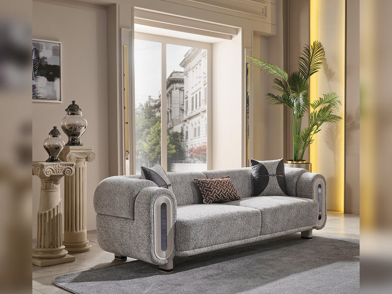 Parma 3-pieces (Sofa & Loveseat & Chair) Livingroom Set Light Grey in Light Grey - 101-PARM-HIL40401-321