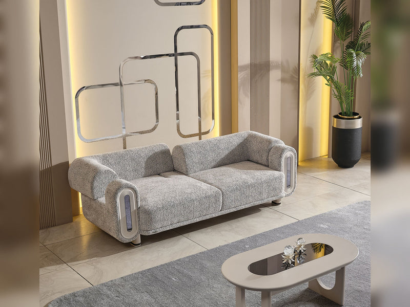 Parma 3-pieces (Sofa & Loveseat & Chair) Livingroom Set Light Grey in Light Grey - 101-PARM-HIL40401-321