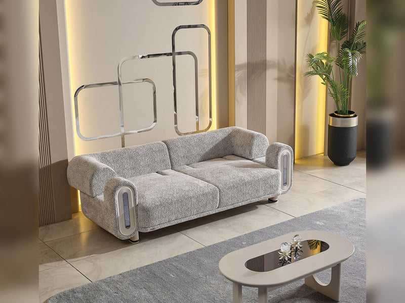 Parma 3-pieces (Sofa & Loveseat & Chair) Livingroom Set Light Grey in Light Grey - 101-PARM-HIL40401-321