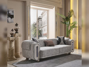 Parma Convertible Loveseat Light Grey in Light Grey - 101-PARM-HIL40401-2