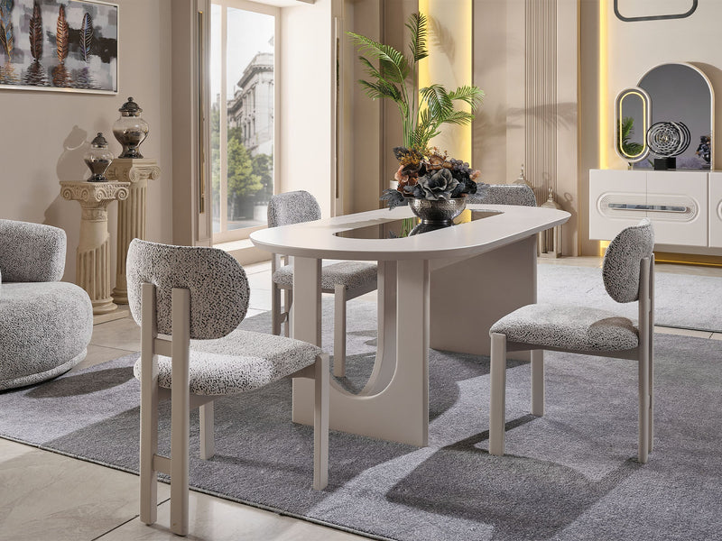 Parma Diningroom (Consol With Mirror & Dining Table & 6 Dining Chair) - 115-PARM-DT-6-SET