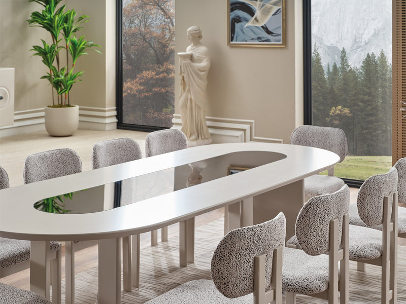 Parma Diningroom (Consol With Mirror & Dining Table & 6 Dining Chair) - 115-PARM-DT-6-SET
