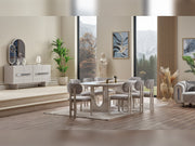 Parma Diningroom (Consol With Mirror & Dining Table & 6 Dining Chair) - 115-PARM-DT-6-SET