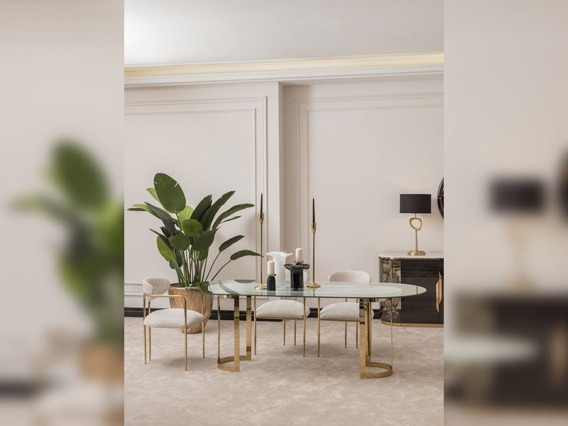 Parma Diningroom (Consol With Mirror & Dining Table & 6 Dining Chair) - 200-GAB-PAR-DT-6-SET