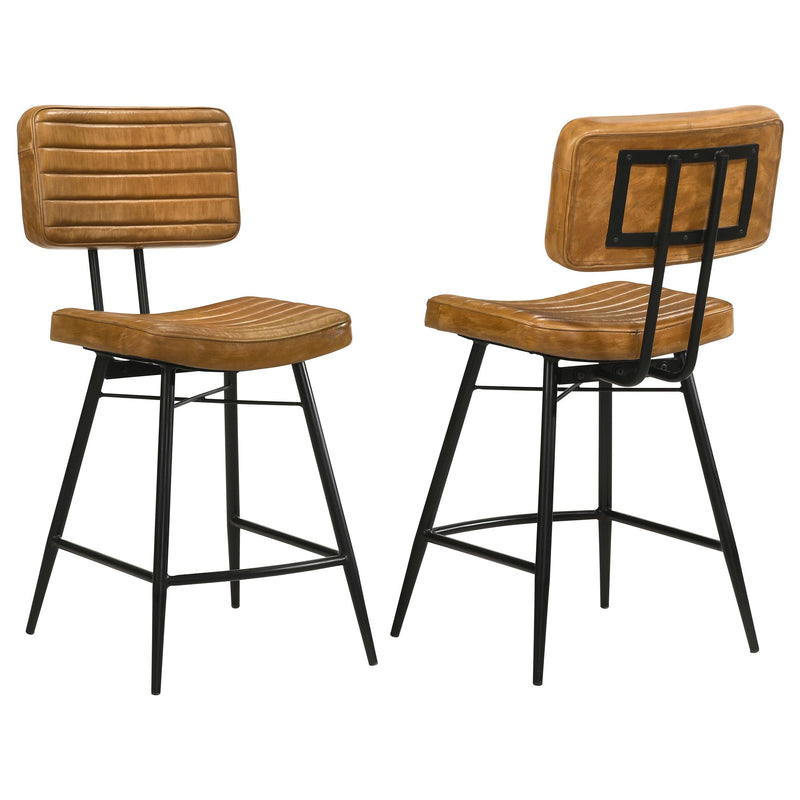 Partridge Leather Counter Chair Antique Camel (Set of 2) - 110649