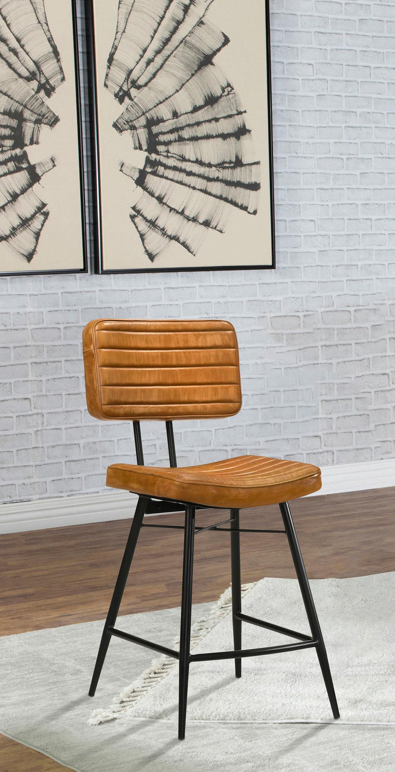 Partridge Leather Counter Chair Antique Camel (Set of 2) - 110649