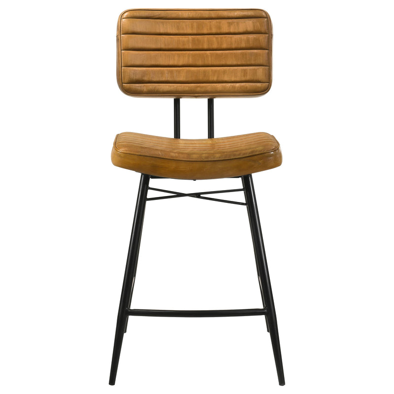 Partridge Leather Counter Chair Antique Camel (Set of 2) - 110649