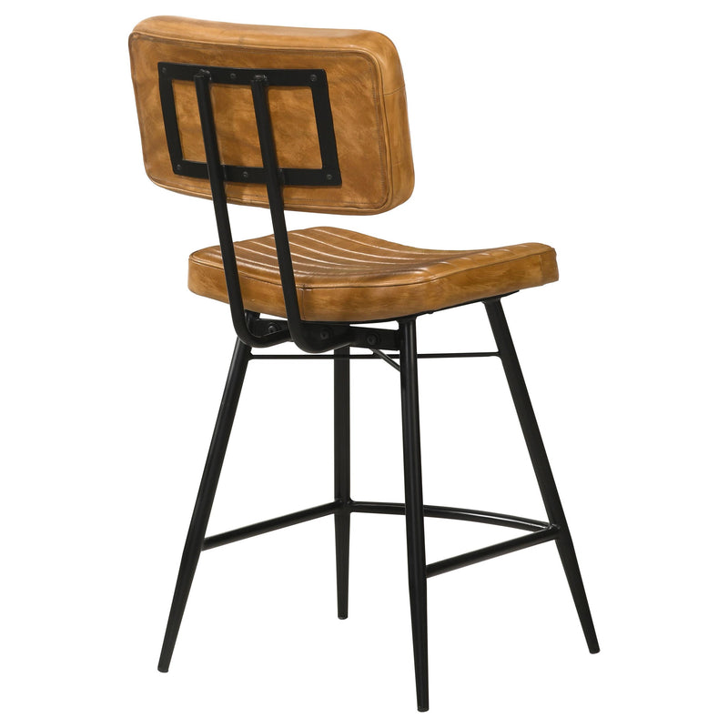 Partridge Leather Counter Chair Antique Camel (Set of 2) - 110649
