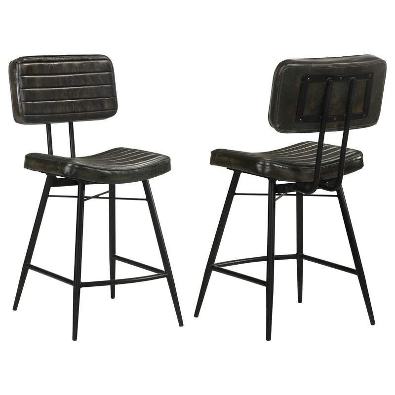 Partridge Leather Counter Chair Antique Espresso (Set of 2) - 110659