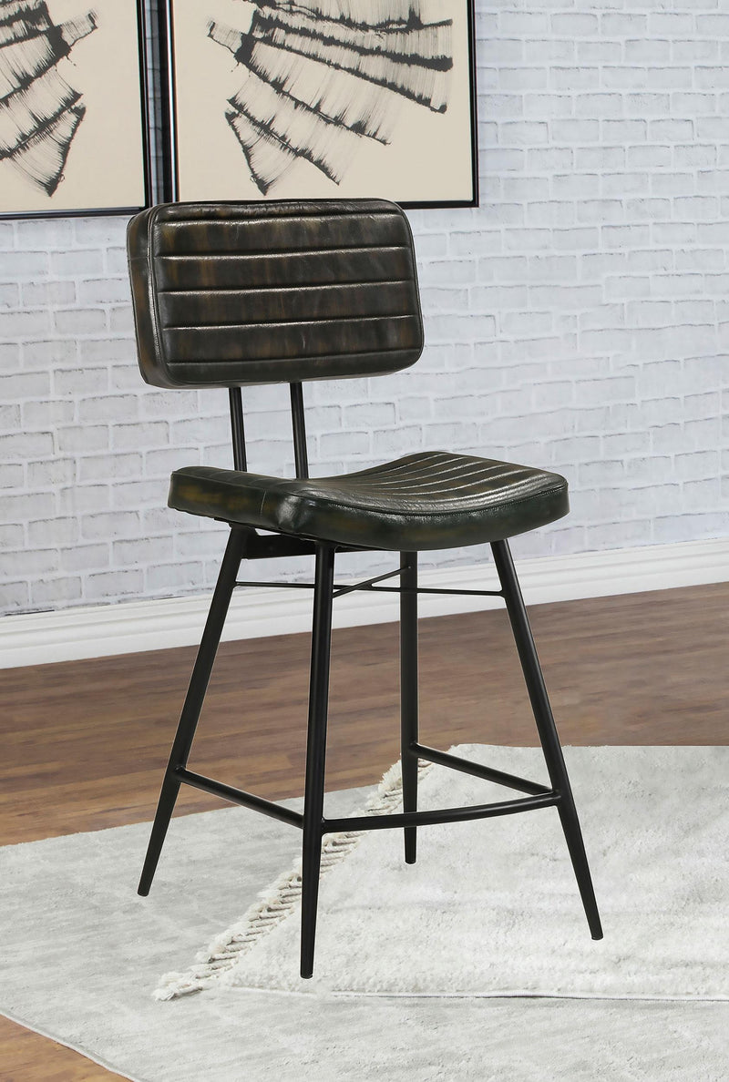 Partridge Leather Counter Chair Antique Espresso (Set of 2) - 110659
