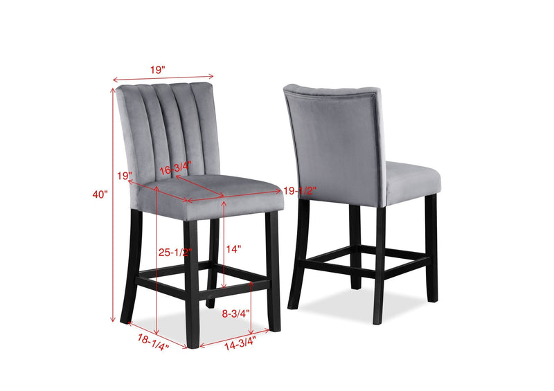 Pascal Black/Gray Square Counter Height Dining Set - Gate FurnitureCounter Height Set