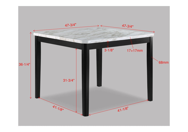 Pascal Black/Gray Square Counter Height Dining Set - Gate FurnitureCounter Height Set