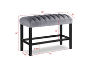 Pascal Black/Gray Square Counter Height Dining Set - Gate FurnitureCounter Height Set