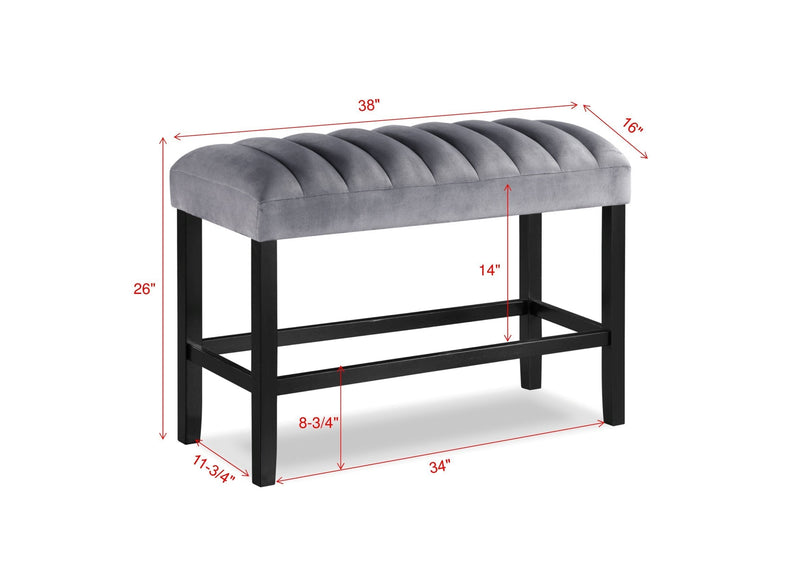 Pascal Black/Gray Square Counter Height Dining Set - Gate FurnitureCounter Height Set