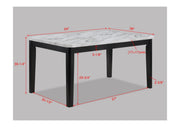 Pascal Gray/White Marble - Top Dining Set - Gate FurnitureDining Room Set