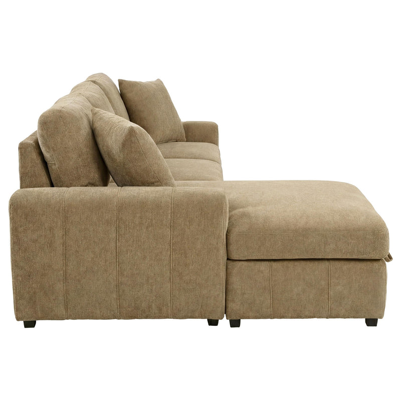 Pastrana Upholstered Sleeper Sectional Sofa LAF Chaise Camel - 500358