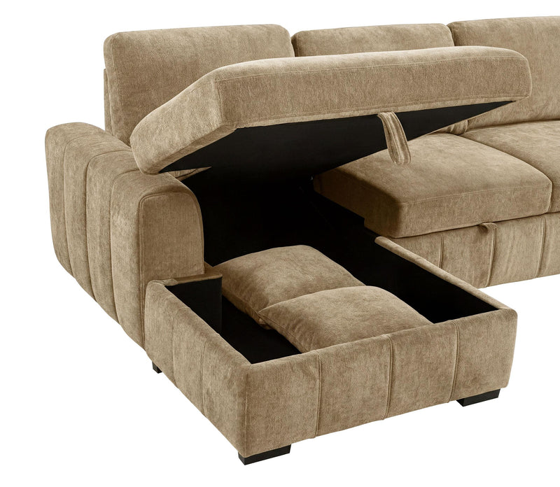Pastrana Upholstered Sleeper Sectional Sofa LAF Chaise Camel - 500358