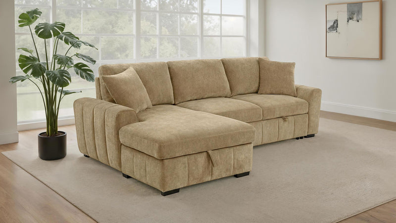 Pastrana Upholstered Sleeper Sectional Sofa LAF Chaise Camel - 500358