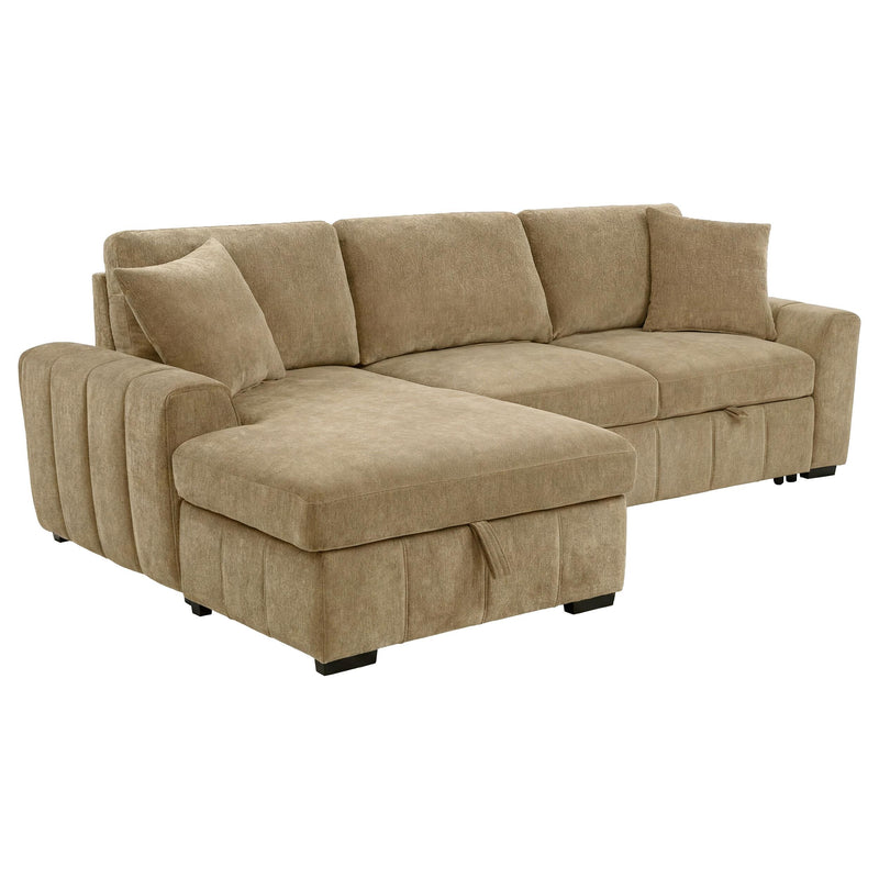 Pastrana Upholstered Sleeper Sectional Sofa LAF Chaise Camel - 500358