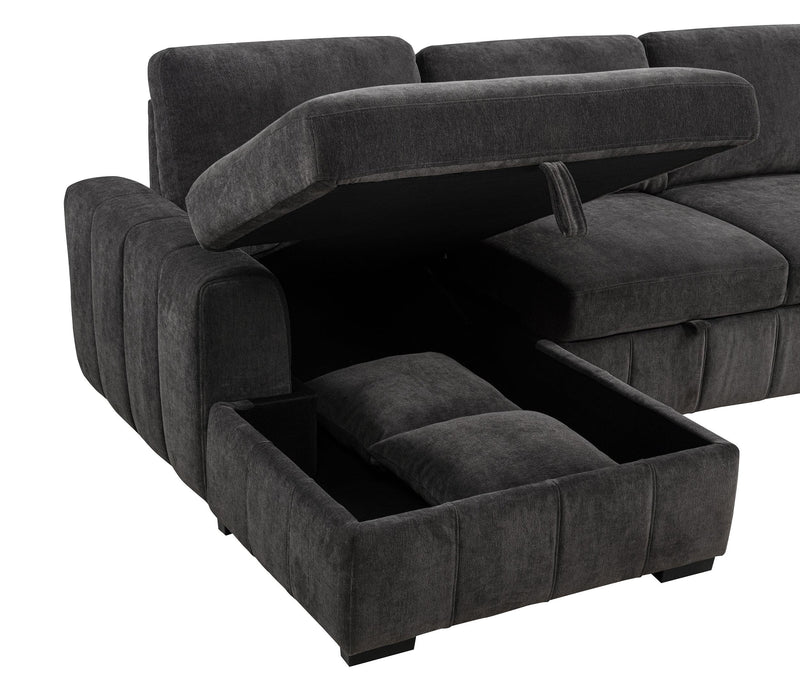 Pastrana Upholstered Sleeper Sectional Sofa LAF Chaise Grey - 500349