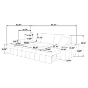 Pastrana Upholstered Sleeper Sectional Sofa LAF Chaise Grey - 500349
