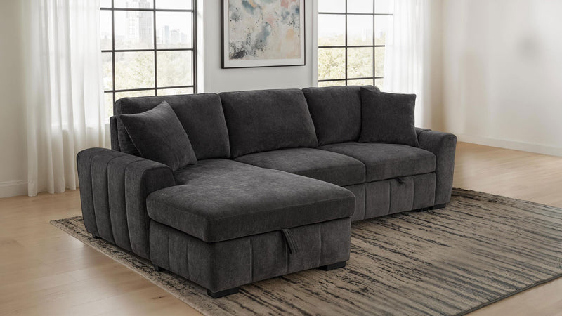 Pastrana Upholstered Sleeper Sectional Sofa LAF Chaise Grey - 500349