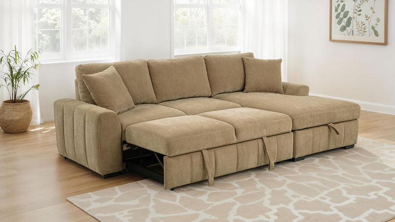 Pastrana Upholstered Sleeper Sectional Sofa RAF Chaise Camel - 500348
