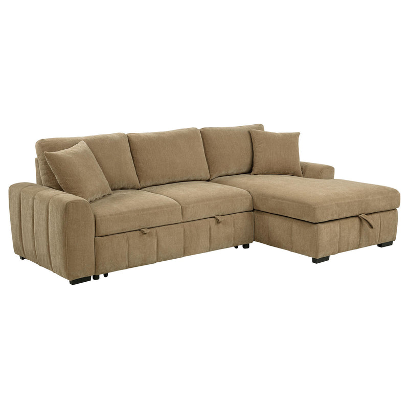 Pastrana Upholstered Sleeper Sectional Sofa RAF Chaise Camel - 500348