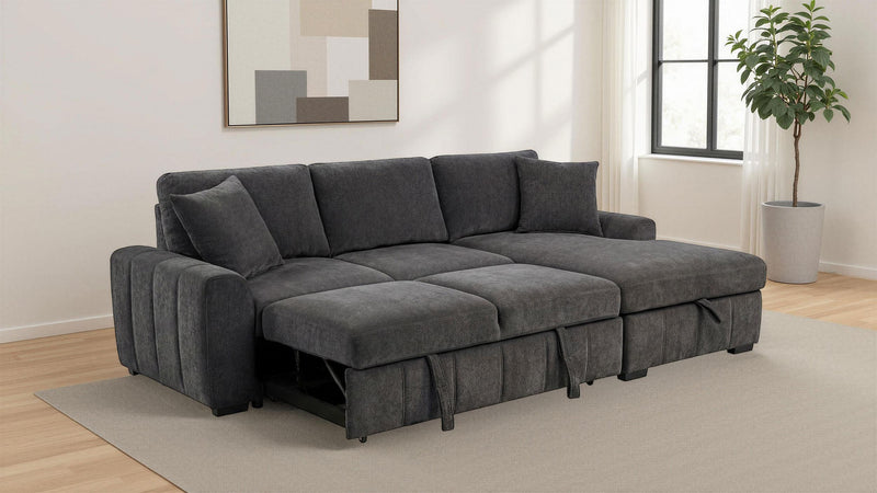 Pastrana Upholstered Sleeper Sectional Sofa RAF Chaise Grey - 500359