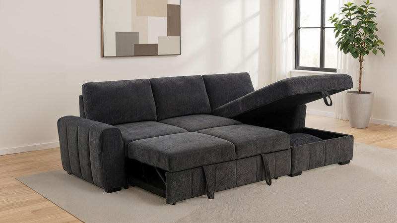 Pastrana Upholstered Sleeper Sectional Sofa RAF Chaise Grey - 500359