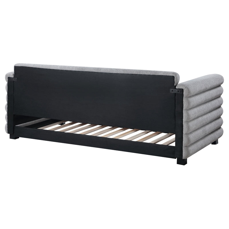 Patricia Boucle Upholstered Twin Day Bed with Trundle Grey  - 300718