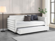 Patricia Boucle Upholstered Twin Day Bed with Trundle White - 300716