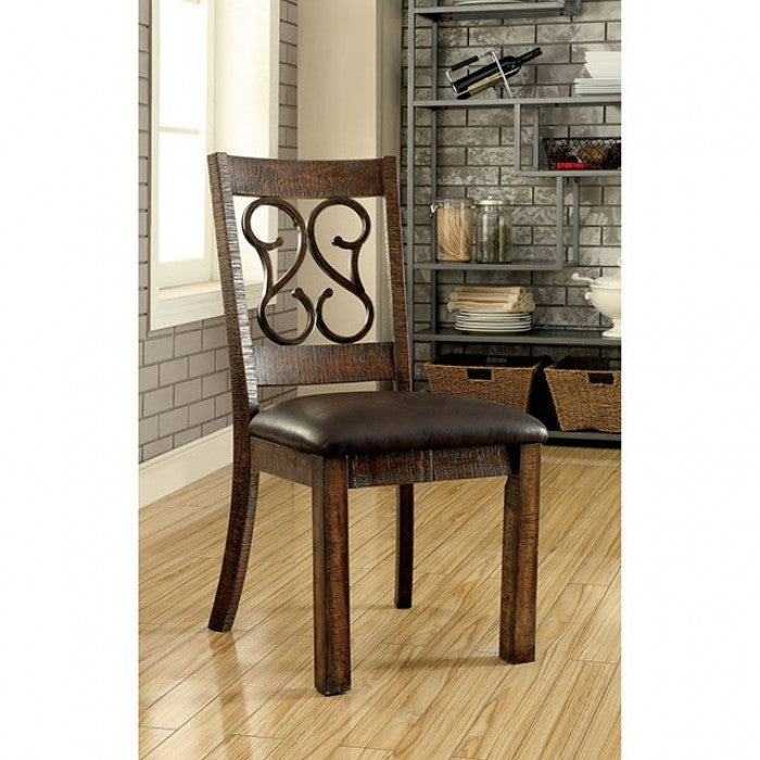 Paulina Rustic Walnut/Espresso Dining Table - CM3465T
