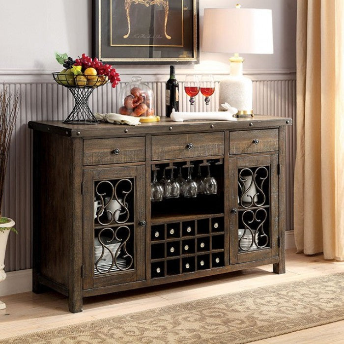Paulina Rustic Walnut/Espresso Dining Table - CM3465T