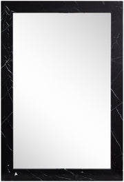 Pavia Genuine Marble Frame Mirror in Black - 66086Black-M