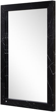 Pavia Genuine Marble Frame Mirror in Black - 66086Black-M